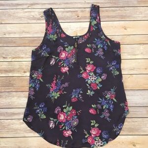Lily White Tops - Lily White Floral Tank with Zipper, Size M Lily White Tops - Lily White Floral Tank with Zipper, Size M